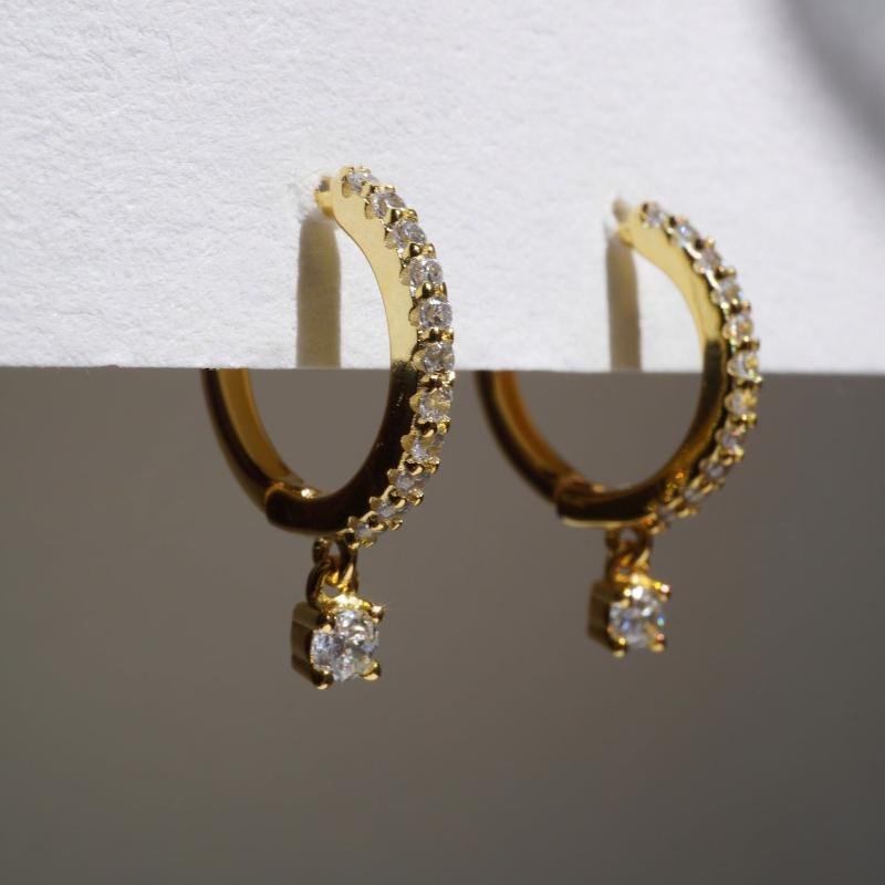 14K Diamond Hoops Set INAGIO