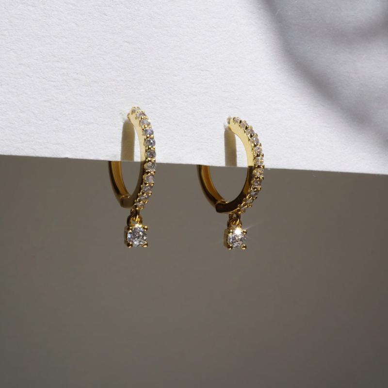 14K Diamond Hoops Set INAGIO