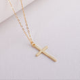 Load image into Gallery viewer, INAGIO 14K gold plated silver cross necklace
