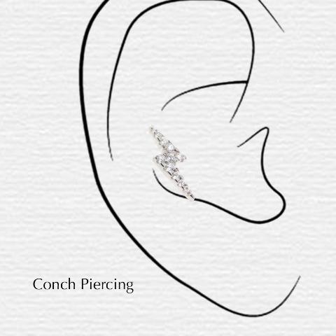 INAGIO Luxury silver piercing jewellery Ear Styling conch piercing