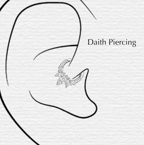 INAGIO Luxury silver piercing jewellery Ear Styling daith piercing