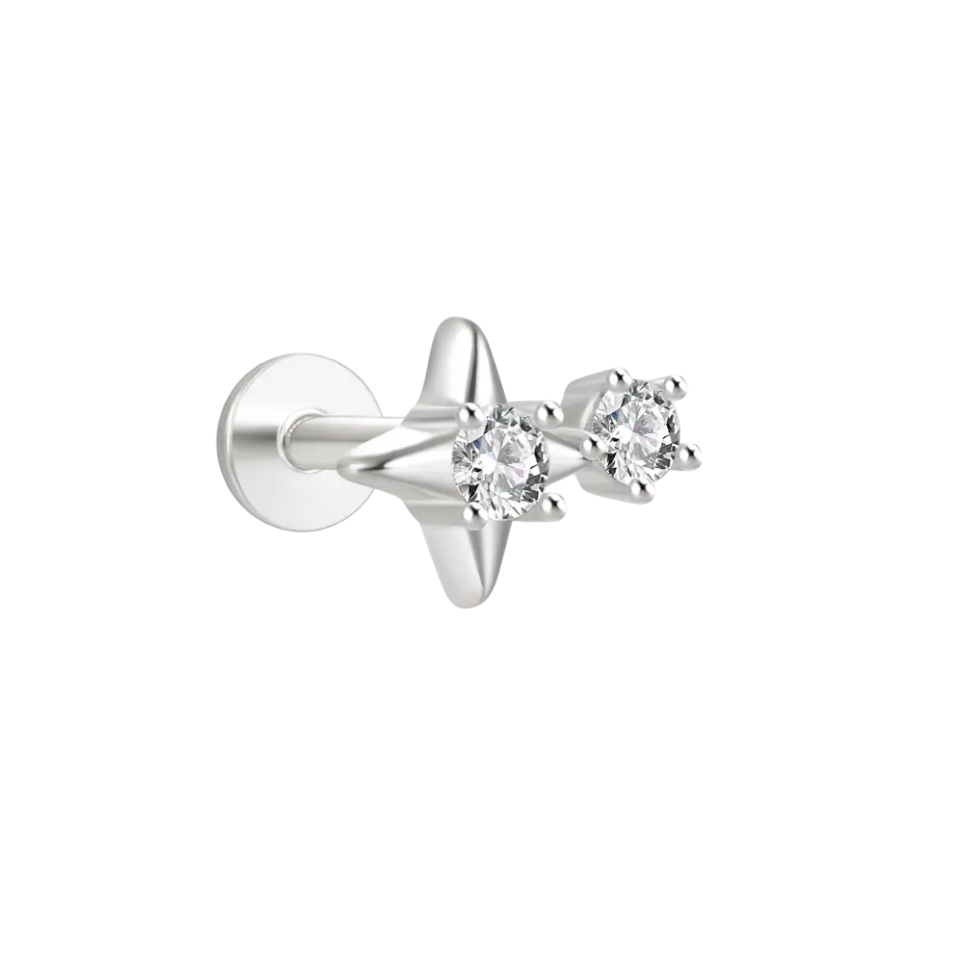 INAGIO 925 sterling silver labret piercing