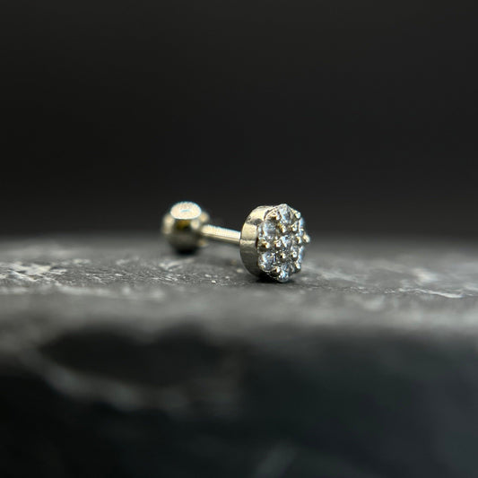 Mini round silver piercing Inagio Earrings