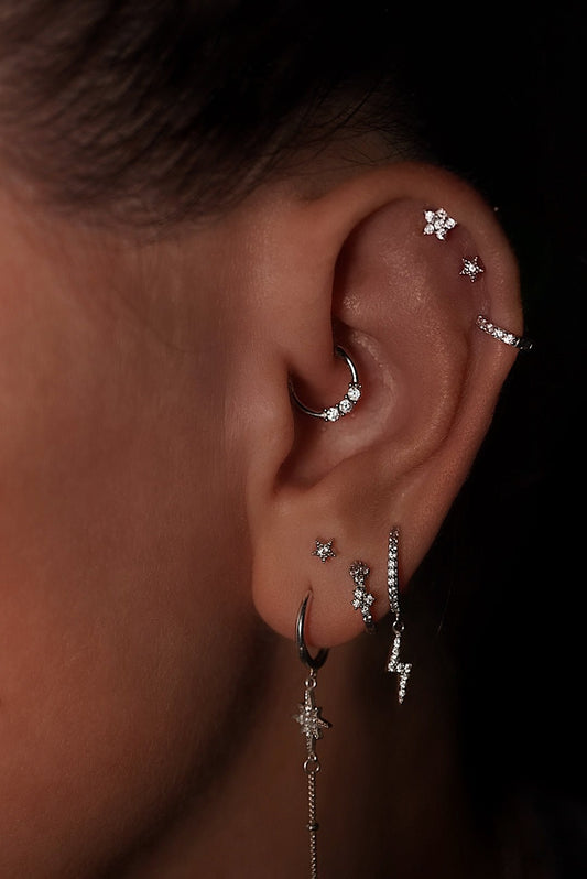 Mini star silver piercing Inagio