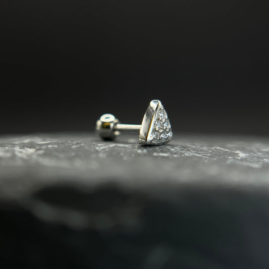 Mini Triangle Barbell Silver Piercing Inagio